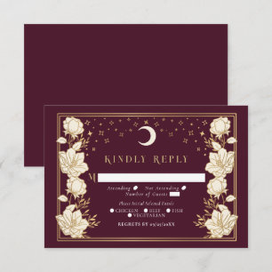 Tarjeta De Recepción Elegante Arco Art Nouveau Wedding RSVP
