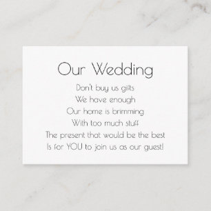 Tarjeta De Recepción Elegante Art Deco Boda No Regalos Poema