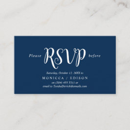 Tarjeta De Recepción Elegante azul de la Marina Rusa, Fiesta RSVP, resp