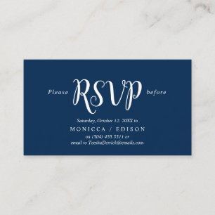 Tarjeta De Recepción Elegante azul de la Marina Rusa, Fiesta RSVP, resp