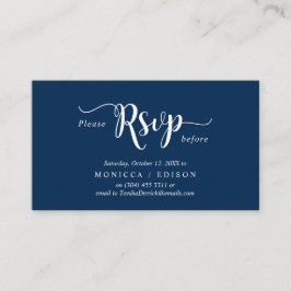 Tarjeta De Recepción Elegante azul de la Marina Rusa, Fiesta RSVP, resp