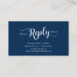 Tarjeta De Recepción Elegante azul de la Marina Rusa, Fiesta RSVP, resp