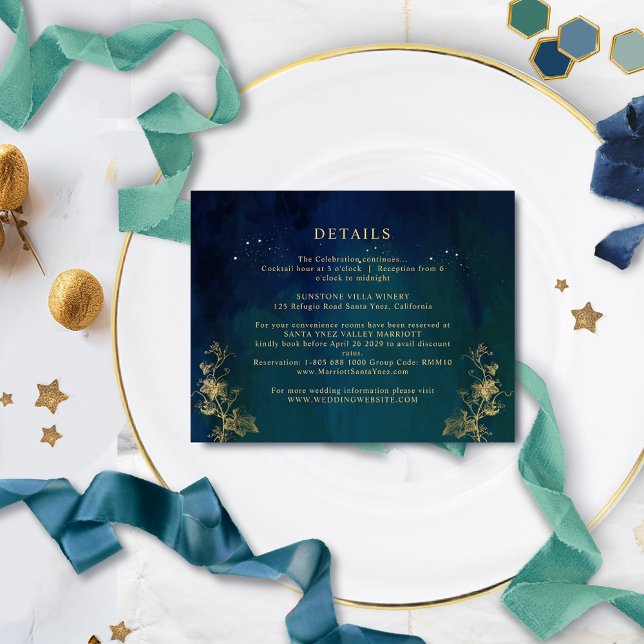 Tarjeta De Recepción Elegante azul, detalles del Boda celeste verde de  (Subido por el creador)