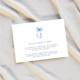 Tarjeta De Recepción Elegante Azul Polvoriento Amarre La Ducha Bridal K