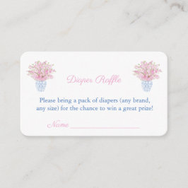 Tarjeta De Recepción Elegante Baby Girl Shower Ginger Jar Diaper Raffle