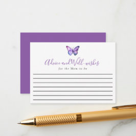 Tarjeta De Recepción Elegante Baby Shower Advice mariposa Buenos deseos