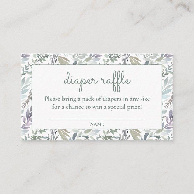 Tarjeta De Recepción Elegante Baby Shower de acuarela botánica (Anverso)