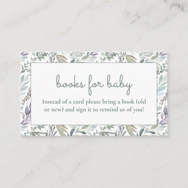 Tarjeta De Recepción Elegante Baby Shower de acuarela botánica (Anverso)