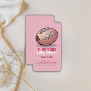 Tarjeta De Recepción Elegante Baby Shower de Fútbol Rosa