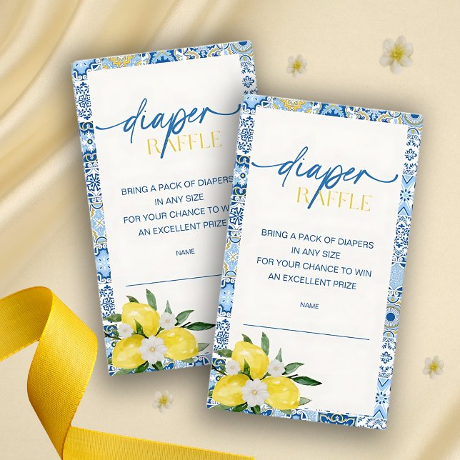 Tarjeta De Recepción Elegante Baby Shower Diaper Raffle (Subido por el creador)