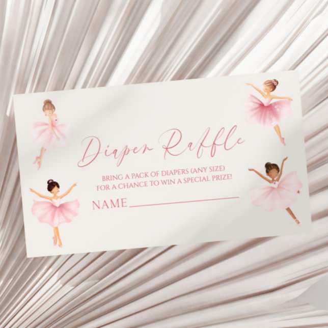 Tarjeta De Recepción Elegante bailarina rosa Baby Shower Diaper Raffle (Subido por el creador)