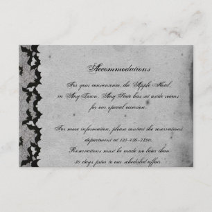 Tarjeta De Recepción Elegante Bat Gótico Lace Posh Boda Insertar