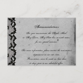 Tarjeta De Recepción Elegante Bat Gótico Lace Posh Boda Insertar