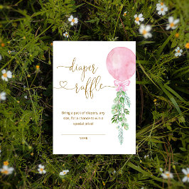Tarjeta De Recepción Elegante billete de pañal rosado para globos