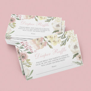 Tarjeta De Recepción Elegante billete floral Baby Shower Diaper Raffle