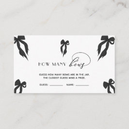 Tarjeta De Recepción Elegante Black Bow Adivina cuántos juegos de arcos