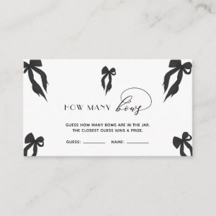 Tarjeta De Recepción Elegante Black Bow Adivina cuántos juegos de arcos