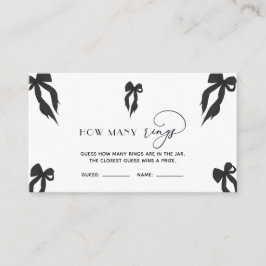 Tarjeta De Recepción Elegante Black Bow Adivinan Cómo Jugar Los Anillos