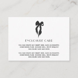 Tarjeta De Recepción Elegante Black Bow Tying The Knot Bridal Shower