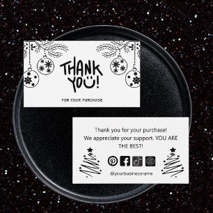 Tarjeta De Recepción elegante blanco y negro gracias a los negocios de 