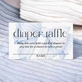 Tarjeta De Recepción Elegante Blue Bow Diaper Raffle Boy Baby Shower