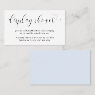 Tarjeta De Recepción Elegante Blue Heart Boy Display Shower Baby Shower