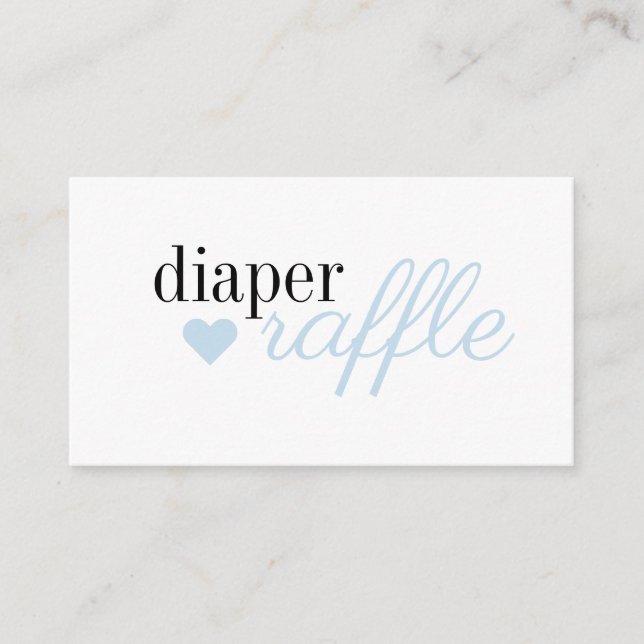 Tarjeta De Recepción Elegante Blue Simple Boy Baby Shower Diaper Raffle (Anverso)