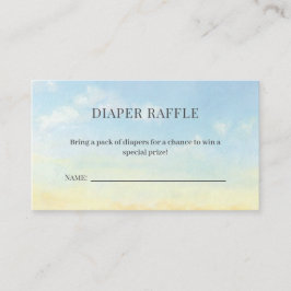 Tarjeta De Recepción Elegante Blue Sky Nubes Baby Shower Diaper Raffle