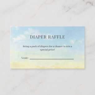 Tarjeta De Recepción Elegante Blue Sky Nubes Baby Shower Diaper Raffle