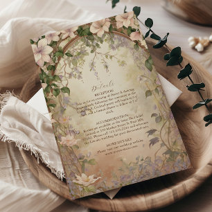 Tarjeta De Recepción Elegante Boda Art Nouveau