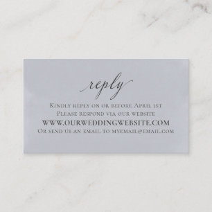 Tarjeta De Recepción Elegante Boda azul plateado Detalles acuarela