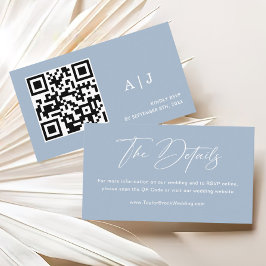 Tarjeta De Recepción Elegante Boda azul turbio