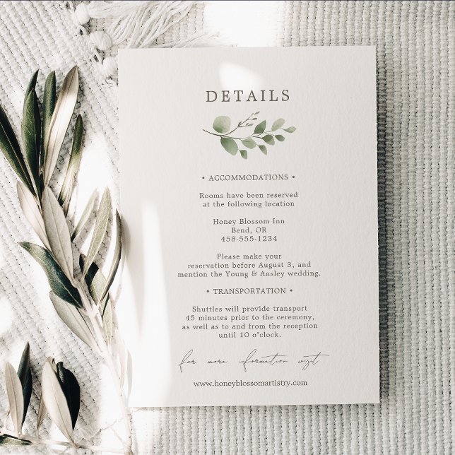 Tarjeta De Recepción Elegante Boda botánico (Subido por el creador)