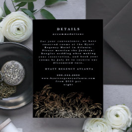 Tarjeta De Recepción Elegante Boda botánico dibujado a mano