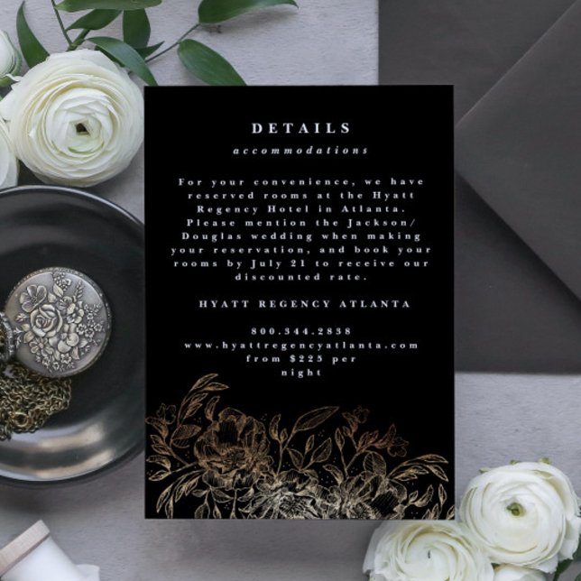Tarjeta De Recepción Elegante Boda botánico dibujado a mano (Subido por el creador)