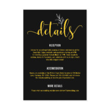 Elegante Boda botánico negro y dorado Enclosur