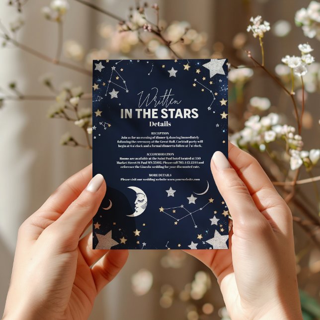 Tarjeta De Recepción Elegante Boda Celestial de Luna Creciente (Subido por el creador)