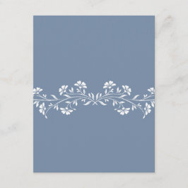 Tarjeta De Recepción Elegante Boda Clásica Polvo Azul