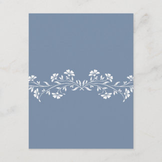 Tarjeta De Recepción Elegante Boda Clásica Polvo Azul
