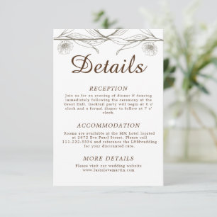Tarjeta De Recepción Elegante Boda Comodidad Verde Floral