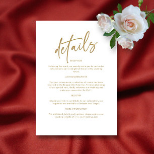 Tarjeta De Recepción Elegante Boda con acento dorado