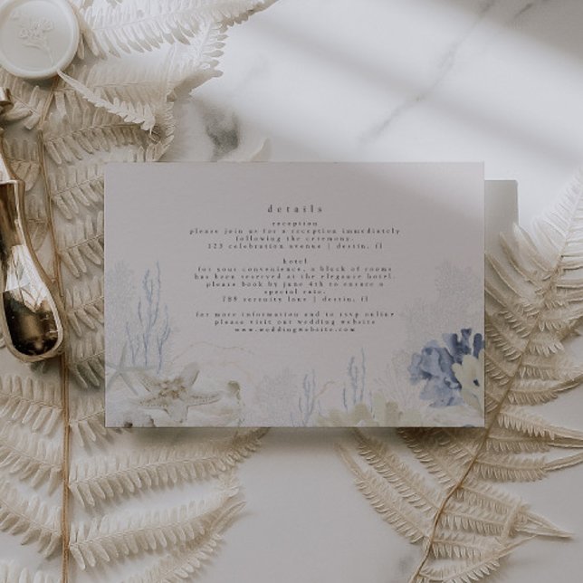 Tarjeta De Recepción Elegante Boda costero Dusty Blue (Subido por el creador)