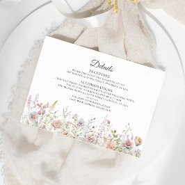Tarjeta De Recepción Elegante Boda de acuarela de flores silvestres