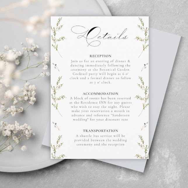 Tarjeta De Recepción Elegante Boda de acuarela de invierno con flores s (Subido por el creador)