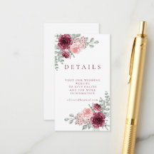 Elegante boda de acuarela de rosa rosa y borgoña