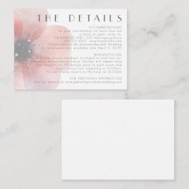 Tarjeta De Recepción Elegante Boda de amapola Rubor Detalles del gabine