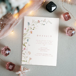 Tarjeta De Recepción Elegante Boda de Boho rústico de flores silvestres