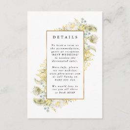 Tarjeta De Recepción Elegante Boda de borde de flor silvestre enmarcado