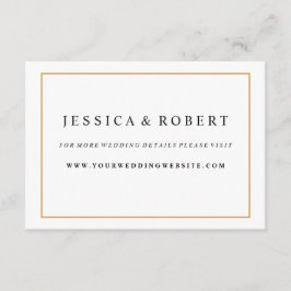 Tarjeta De Recepción Elegante Boda de borde dorado página web Insertar 