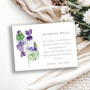 Tarjeta De Recepción Elegante Boda De Bunch Violeta Floral Deseoso Bien